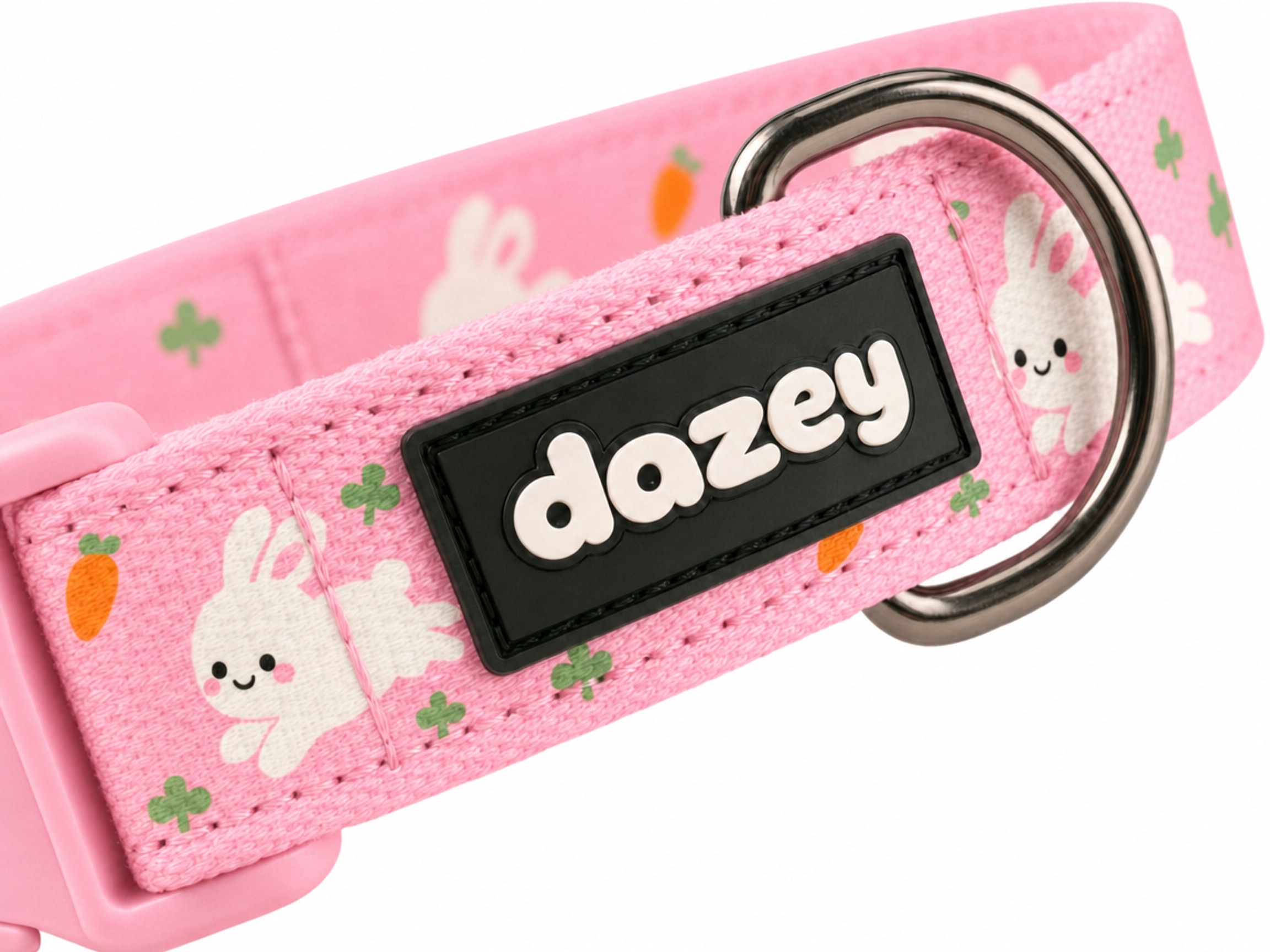 Bun Run collar rubber tag and D-ring detail
