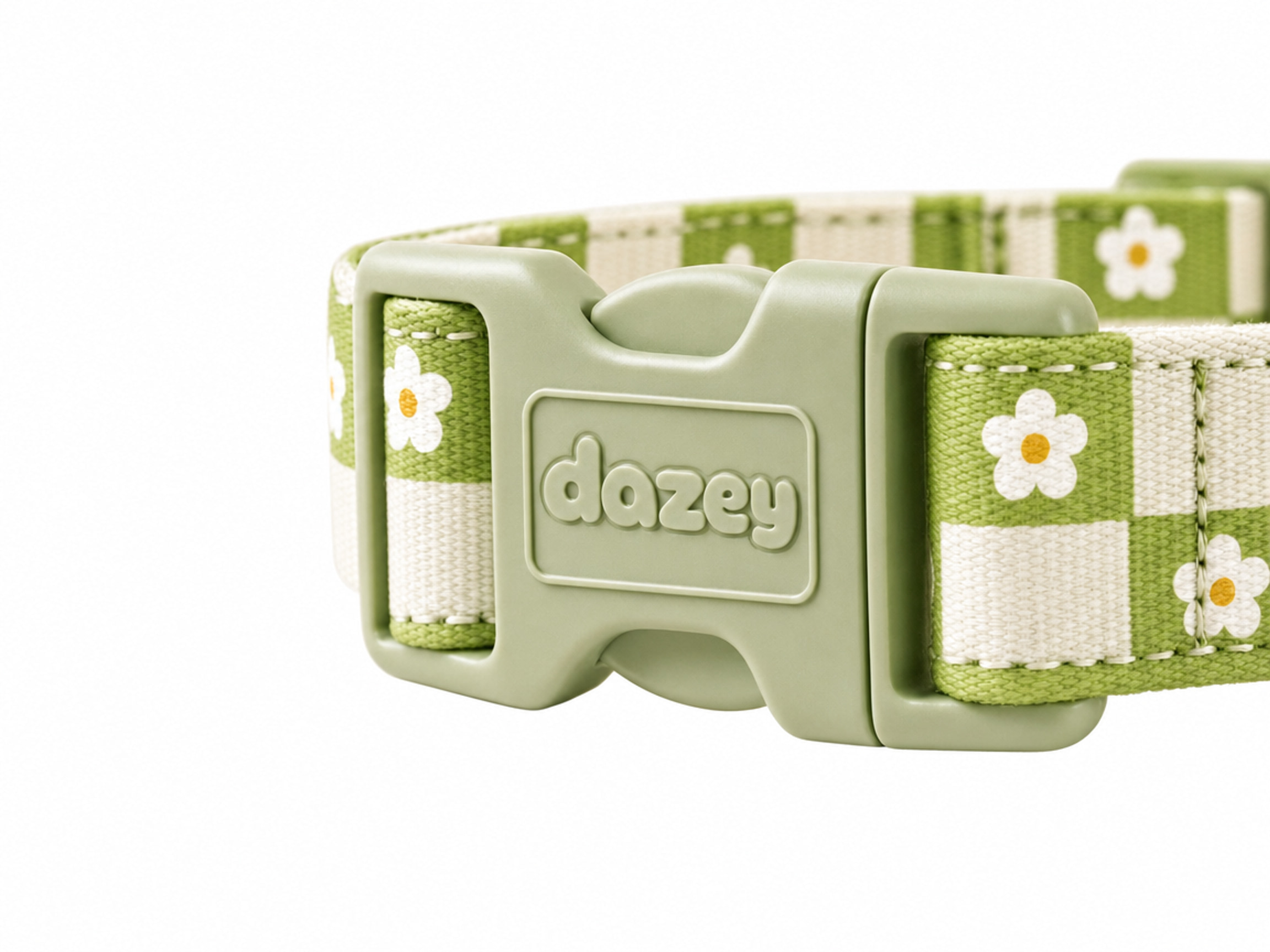 Matcha Gingham collar buckle detail