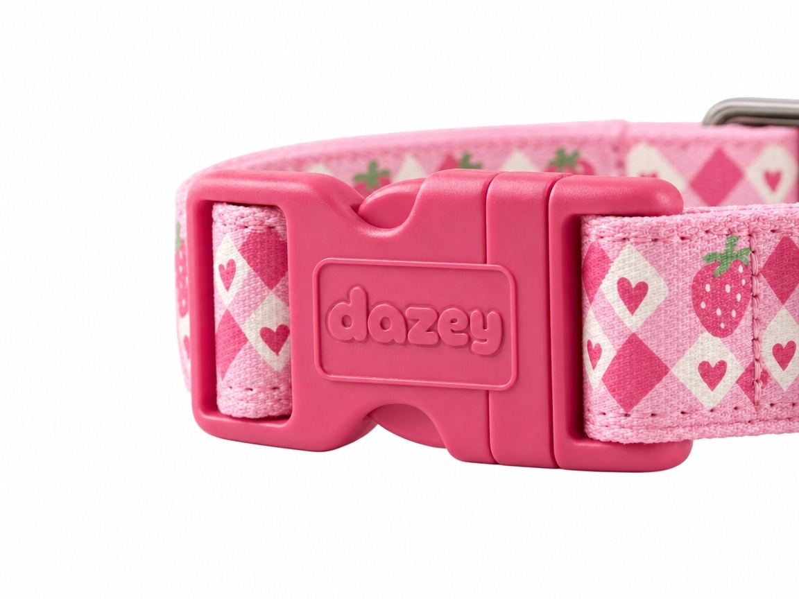Strawberry Hearts collar buckle detail